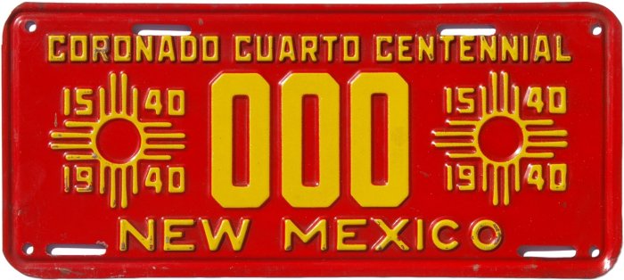 New Mexico Sample License Plates